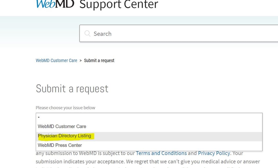 webmd-submit-a-request-physician-directory-listing