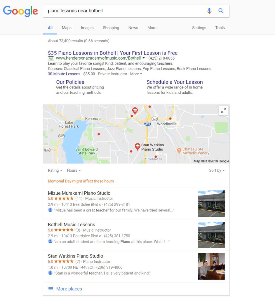 local seo reviews in google